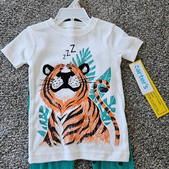 Boys 5pc Bundle:  2 pajama sets, long sleeve tee and fuzzy sweatshirt all NWT 2T - Picture 5 of 9